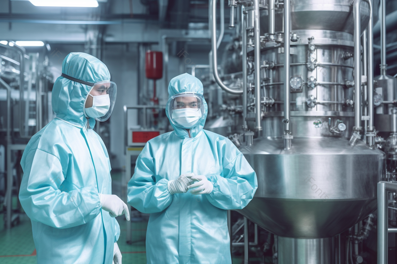 干净化工厂技术工人手拿平板电脑工作交流,高清,摄影图,摄影图片,图片大全,摄影图免费下载